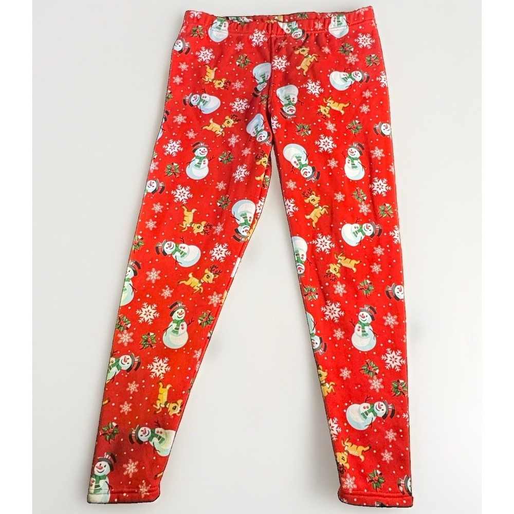 No Boundaries Leggings XL Red Fleece Lined Pajamas Sleepwear Cozy Christmas
